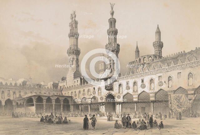 22. Cour de la Mosquée el Ahzar, au Kaire, 1843. Creator: Joseph Philibert Girault De Prangey.