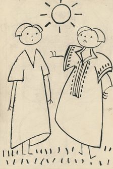 22. A story about a dog and a cat, around 1928. Creator: Josef Capek