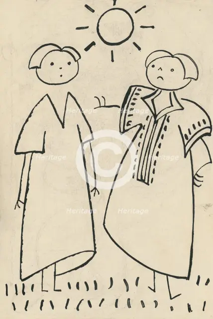 22. A story about a dog and a cat, around 1928. Creator: Josef Capek.