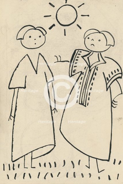 22. A story about a dog and a cat, around 1928. Creator: Josef Capek.