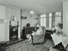 22 Minstead Gardens, Alton Estate, Wandsworth, London: living room, 1960. Creator: Unknown