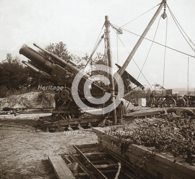 220 mortar, Genicourt, northern France, c1914-c1918. Artist: Unknown.