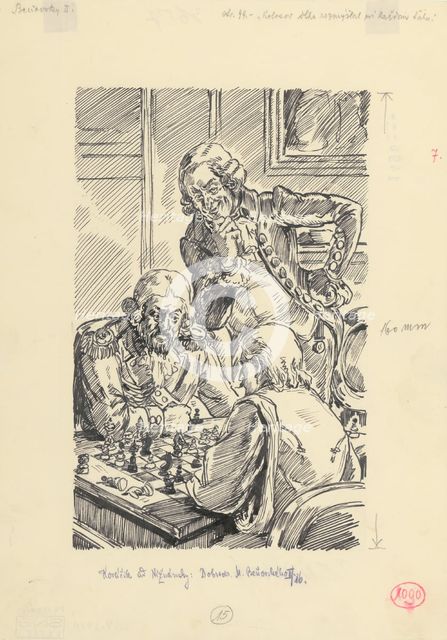 23.- Kolosov thought long and hard about each move, 1953. Creator: Andrej Kovacik.