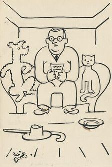 24. A story about a dog and a cat, around 1928. Creator: Josef Capek