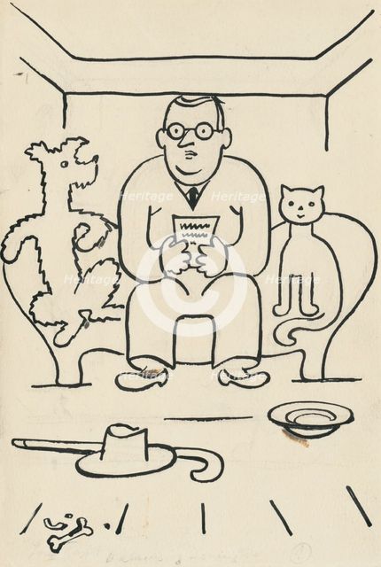 24. A story about a dog and a cat, around 1928. Creator: Josef Capek.