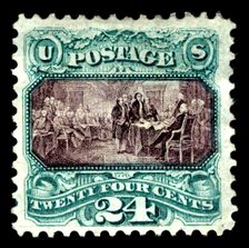 24c Declaration of Independence re-issue single, 1875. Creator: National Bank Note Company