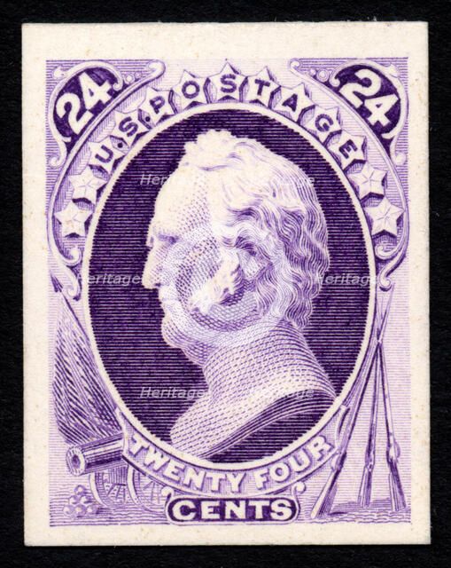 24c General Winfield Scott card plate proof, 1893. Creator: Unknown.