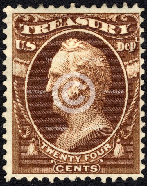 24c General Winfield Scott Treasury Department single, 1873. Creator: Unknown.