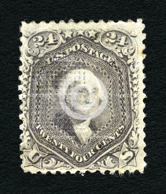 24c Washington F Grill single, 1867. Creator: National Bank Note Company.