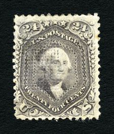 24c Washington F Grill single, 1867. Creator: National Bank Note Company