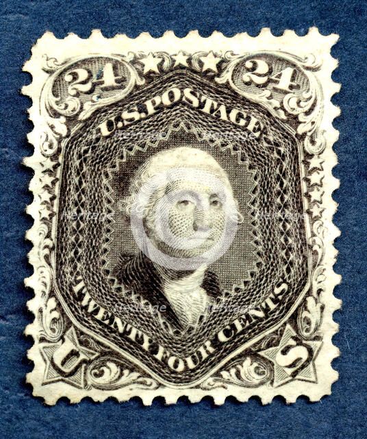 24c Washington re-issue single, 1875. Creator: National Bank Note Company.
