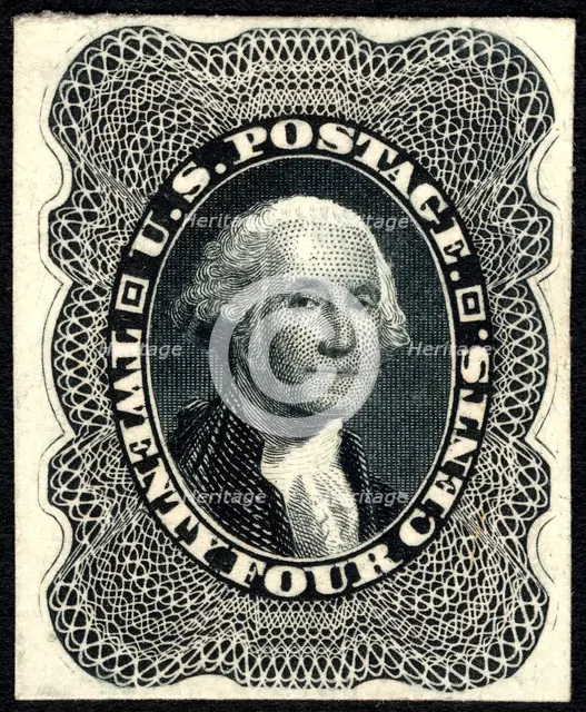 24c Washington trial color card proof, 1881. Creator: American Bank Note Company.