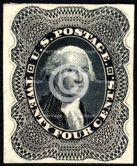 24c Washington trial color card proof, 1881. Creator: American Bank Note Company.