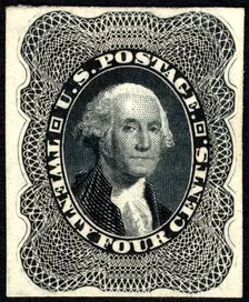 24c Washington trial color card proof, 1881. Creator: American Bank Note Company