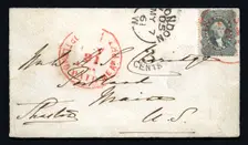 24c Washington used abroad at London on cover, 1861. Creator: Unknown