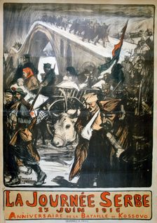 25 June 1916 - Serbia Day French World War I poster, 1916. Artist: Charles Fouqueray