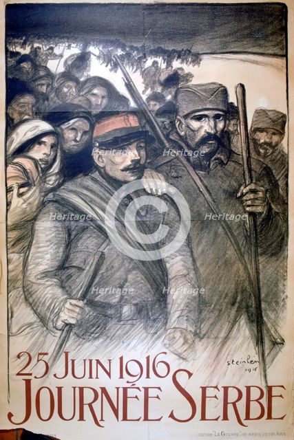 '25 June 1916 - Serbia Day', French World War I poster, 1916. Artist: Theophile Alexandre Steinlen