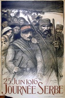 25 June 1916 - Serbia Day French World War I poster, 1916. Artist: Theophile Alexandre Steinlen