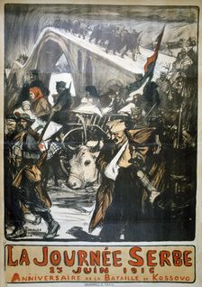 25 June 1916 - Serbia Day French World War I poster, 1916. Artist: Charles Fouqueray