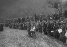 250 cc Triumph of J Stagg competing in the MCC Lands End Trial, Beggars Roost, Devon, 1936. Artist: Bill Brunell