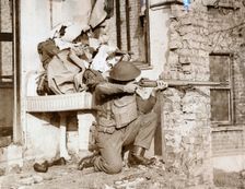 25th Battalion, London Home Guard, demonstrating camouflage tricks, World War II, c1940-c1944. Creator: Unknown