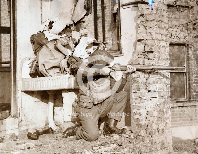 25th Battalion, London Home Guard, demonstrating camouflage tricks, World War II, c1940-c1944.  Creator: Unknown.