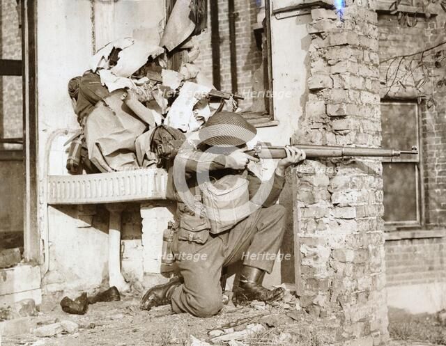 25th Battalion, London Home Guard, demonstrating camouflage tricks, World War II, c1940-c1944. Artist: Unknown