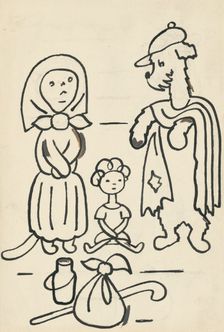 28. A story about a dog and a cat, around 1928. Creator: Josef Capek