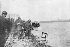 2nd Moroccan division bathes its flags in the Rhine, Huningue, Alsace, France, 21 November 1918