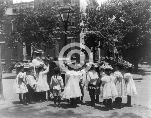 2nd Division grade school pupils examining mail box, Washington, D.C., (1899?). Creator: Frances Benjamin Johnston.