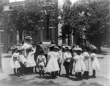 2nd Division grade school pupils examining mail box, Washington, D.C., (1899?). Creator: Frances Benjamin Johnston