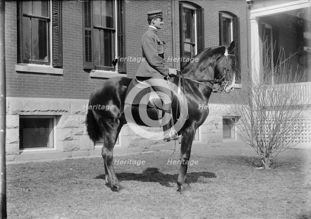 2nd Lt. Joe R. Brabson, 3rd Field Artillery, U.S.A. at Fort Myer, 1911. Creator: Harris & Ewing.