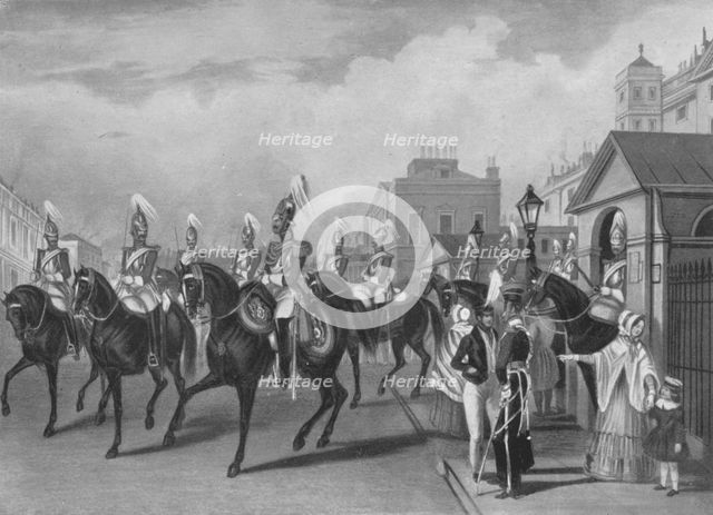 '2nd Life Guards Relieving Guard', 1844 (1909). Artist: James William Giles.