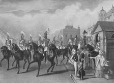 2nd Life Guards Relieving Guard 1844 (1909). Artist: James William Giles