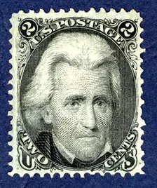 2c Andrew Jackson F Grill single, 1867. Creator: National Bank Note Company