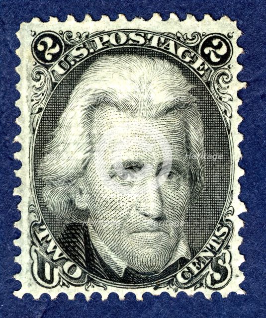 2c Andrew Jackson F Grill single, 1867. Creator: National Bank Note Company.