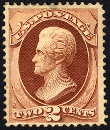 2c Andrew Jackson single, 1870. Creator: Unknown