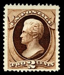 2c Andrew Jackson special printing single, 1875. Creator: Continental Bank Note Company