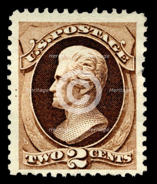 2c Andrew Jackson special printing single, 1875. Creator: Continental Bank Note Company.