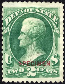 2c Andrew Jackson State Department special printing single, 1875. Creator: Unknown