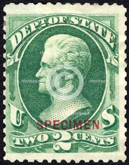 2c Andrew Jackson State Department special printing single, 1875. Creator: Unknown.