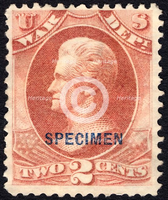 2c Andrew Jackson War Department special printing single, 1875. Creator: Unknown.