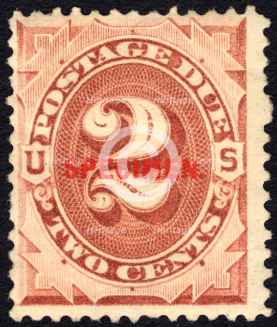 2c Postage Due specimen overprint single, 1884. Creator: Unknown.