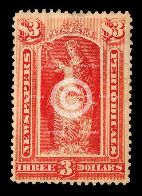 $3 Victory Newspapers and Periodicals single, 1879. Creator: Unknown.