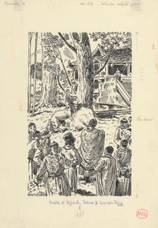 3.- A shot rang out through the garden.., 1953. Creator: Andrej Kovacik