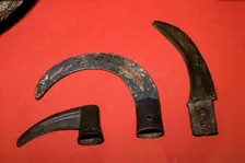 3 bronze sickles, Buckinghamshire, London and Ireland, c1100BC-700 BC