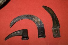 3 bronze sickles, Buckinghamshire, London and Ireland, c1100BC-700 BC