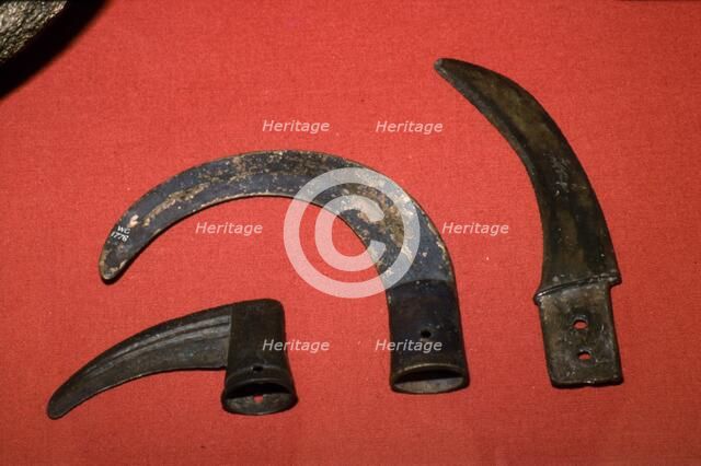 3 bronze sickles, Buckinghamshire, London and Ireland, c1100BC-700 BC. Artist: Unknown.
