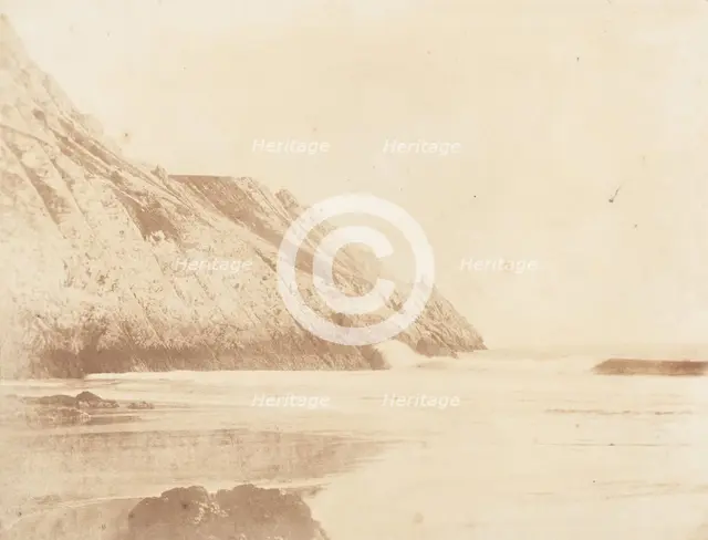 3 Cliffs Bay with a Wave, 1853-56. Creator: John Dillwyn Llewelyn.