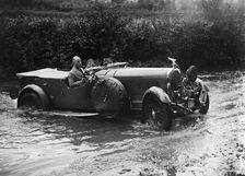 3-litre Lagonda of RD Tong fording the River Exe at Yealscombe, Devon, JCC Lynton Trial, 1932. Artist: Bill Brunell